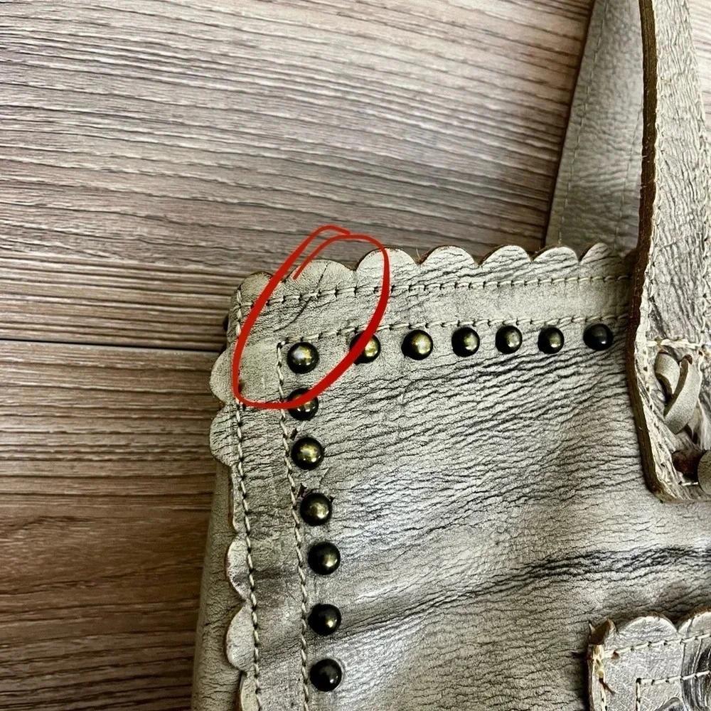 American West Leather Floral Embossed Shoulder Bag